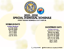 Special Dismissal Schedule
